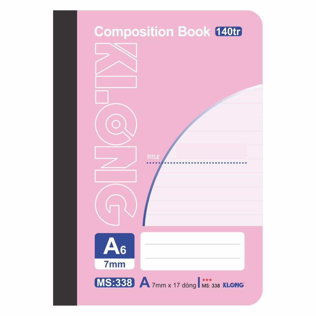 Sổ kẻ ngang may dán gáy Composition book KLONG A6 140 trang 58/92; MS: 338