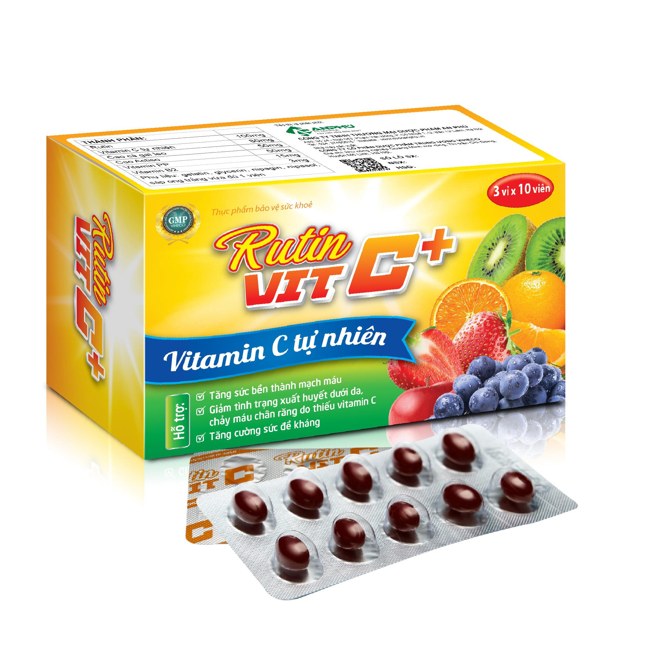 Vitamin C tự nhiên giúp tăng sức đề kháng, tăng cường miễn dịch, bảo vệ cơ thể, phòng chống dịch bệnh với Rutin Vit C+