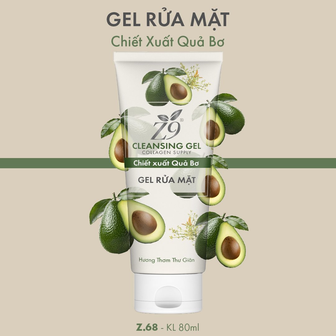 Gel rửa mặt tạo bọt Z9 làm sạch & giảm nhờn cho da dầu nhạy cảm 80ml Z68