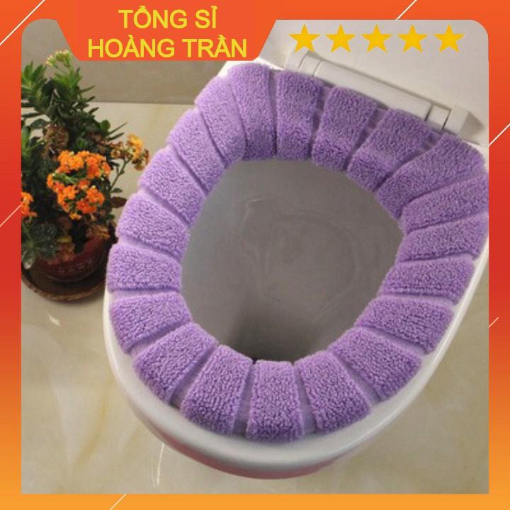 (Sỉ Lẻ Giá Rẻ) Miếng lót bồn cầu bông nỉ chống lạnh mông :D