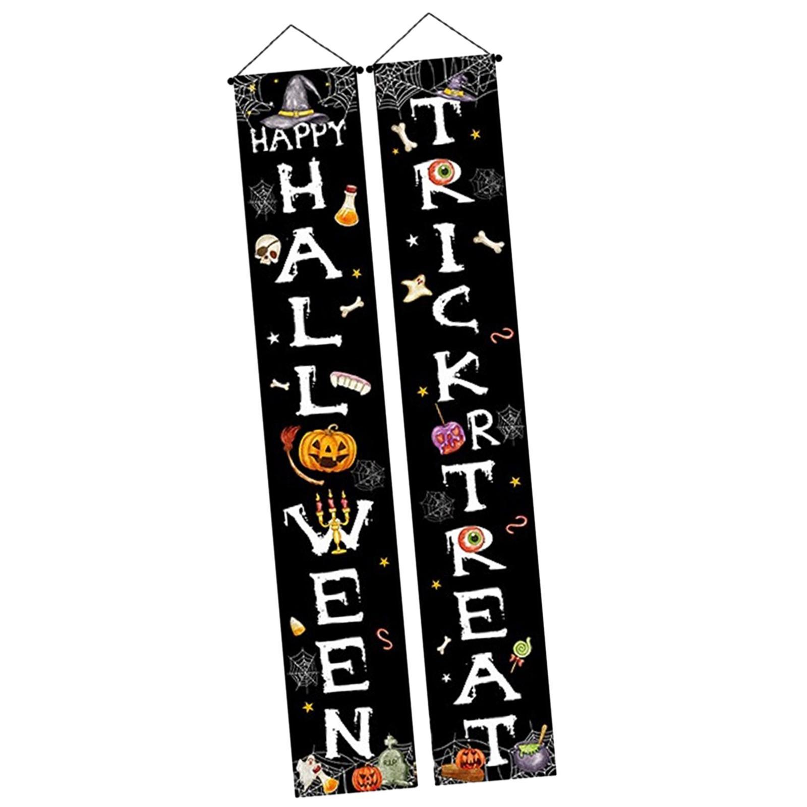 Halloween Banner Hanging Door Decorative Indoor Flag Halloween Decor for Festival Themed Party Haunted House Front Decor