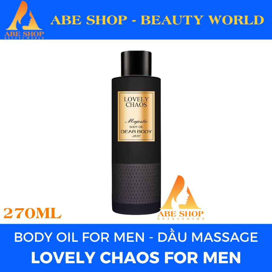 Dầu Dưỡng Thể DEAR BODY Majestic Body Oil Dành Cho Nam 270ml - Massage Toàn Thân - Hương Thơm Mạnh Mẽ - Nam Tính - Thư Giãn