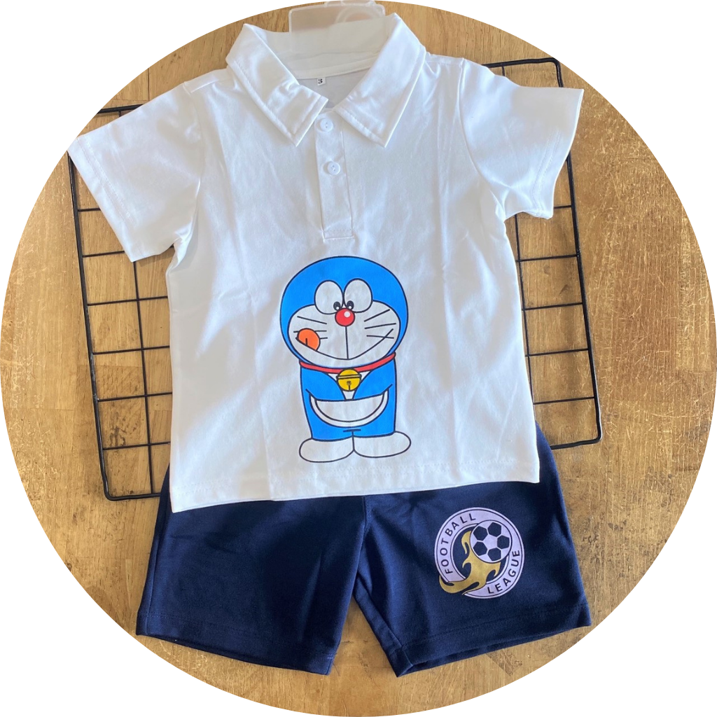 Đồ bộ bé trai | Quần áo trẻ em | Bộ quần áo thun cotton cổ trụ | Cho bé trai 13-21kg| Chất vải thun cotton 100% mềm, mịn, co giãn 4 chiều