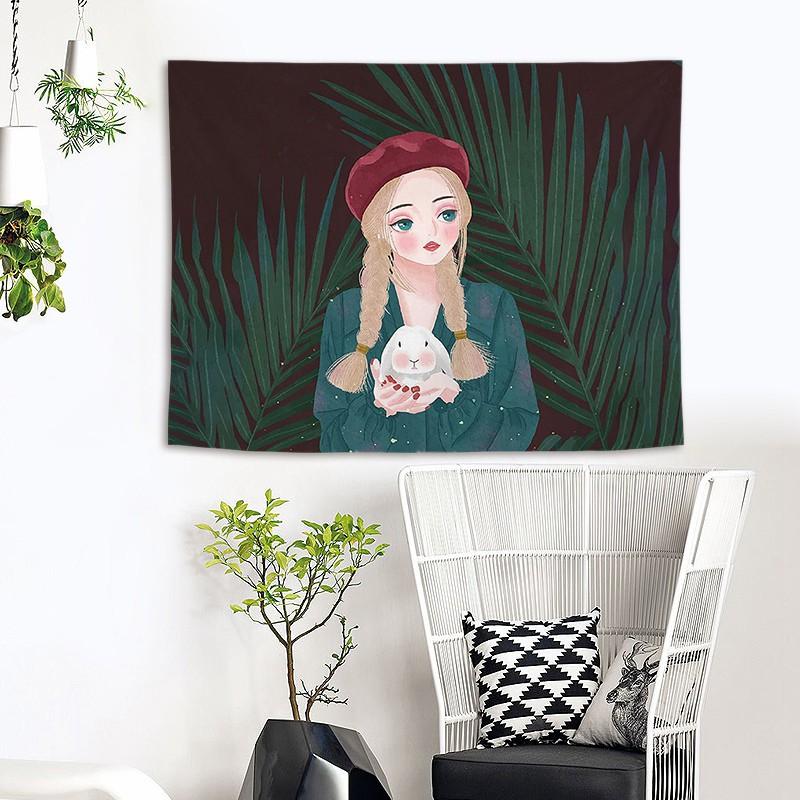 Thảm treo tường trang trí phòng ngủ cho bé gáI phong cách Bắc Âu độc đáo