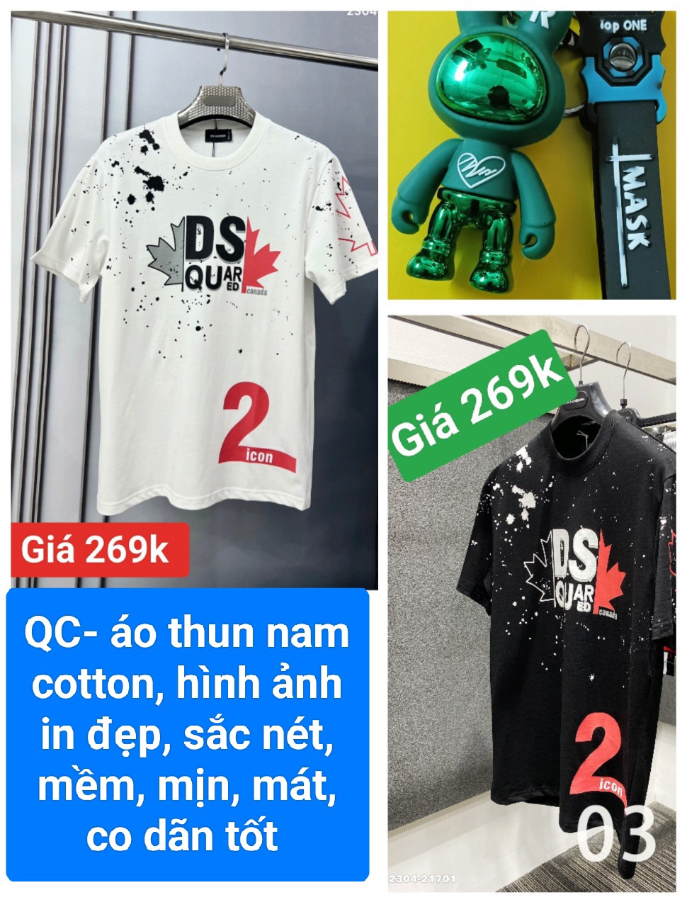 Áo thun Cotton 100% nam nữ, thời trang hot trend, vải đẹp, mềm, mịn, hình ảnh in sắc nét, phong cách, cá tính, thường xuyên có mẫu mới, số lượng giới hạn (QC-DSQ2LALON)