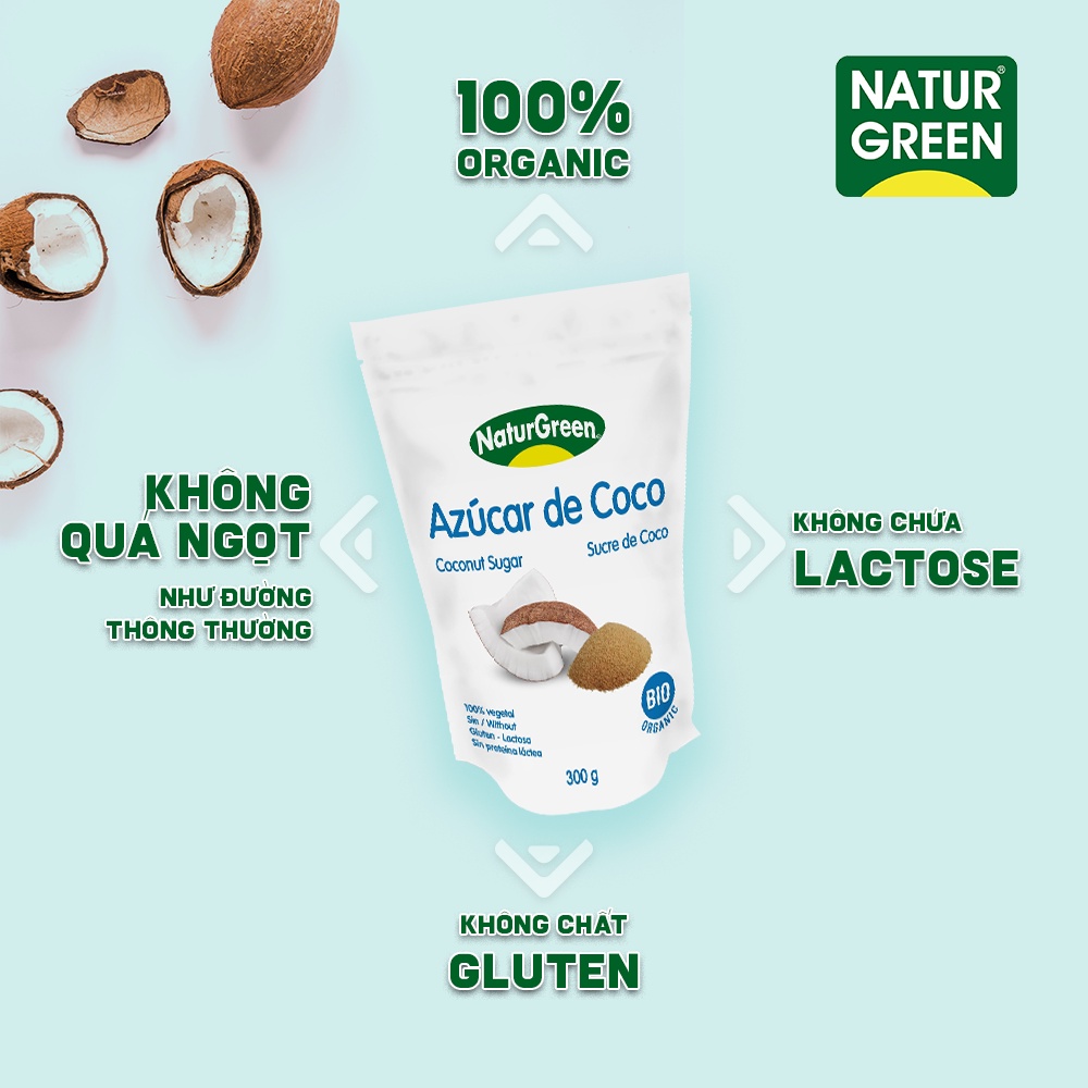 Đường Dừa Hữu Cơ NaturGreen Organic Coconut Sugar 300g