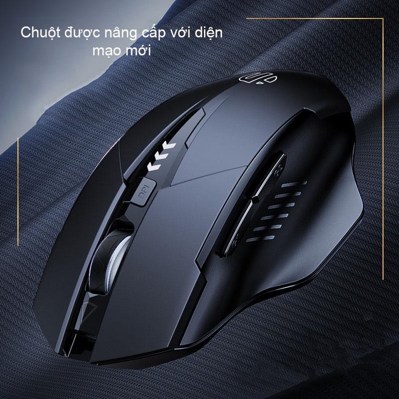 Chuột không dây Pin Sạc Inphic PM6 - Chuột gaming Bluetooth, Wireless cao cấp chống ồn bấm siêu êm không cần thay pin-Hàng chính hãng