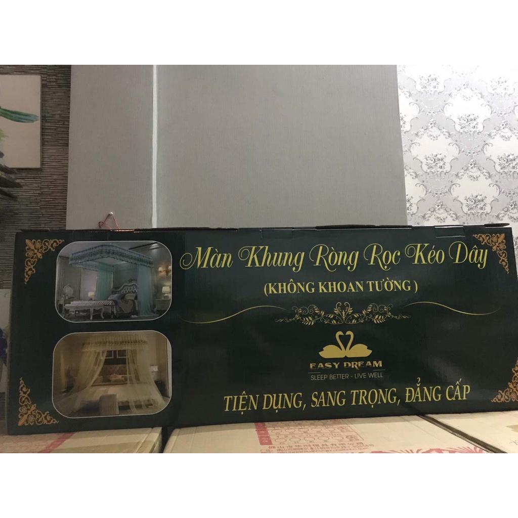 Màn khung ròng rọc kéo dây không khoan tường cao cấp EASY DREAM - Mùng ngủ chống muỗi màn cưới công chúa