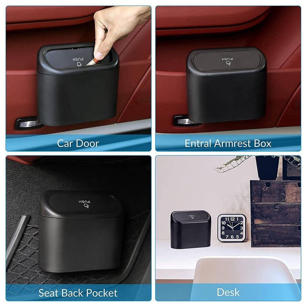 1 Thùng Rác Mini Có Nắp Chống Rò Rỉ Dành Cho Xe Hơi Xe Tải Xe Tải Xe Buýt Xe Buýt