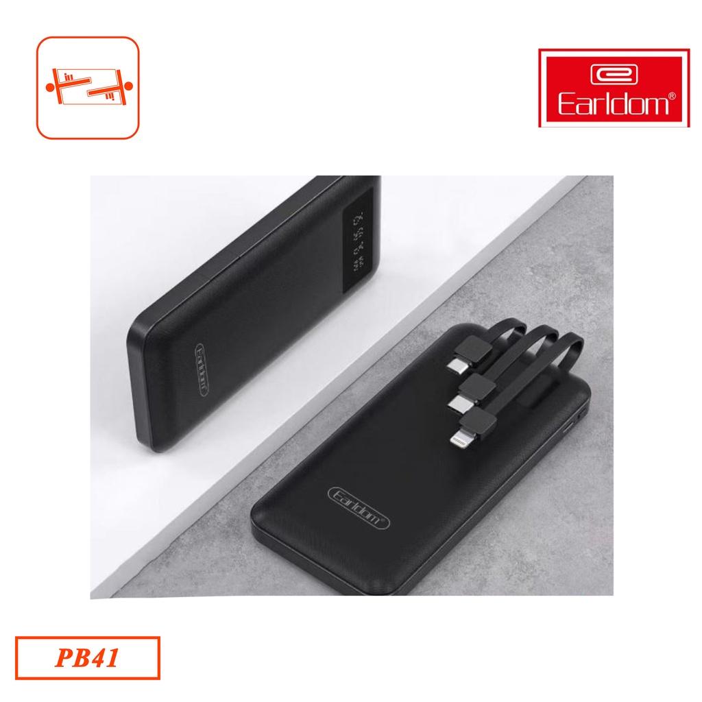 Sạc dự phòng kèm cáp 3 đầu 10.000 mah Earldom PB - 41-Hàng chính hãng