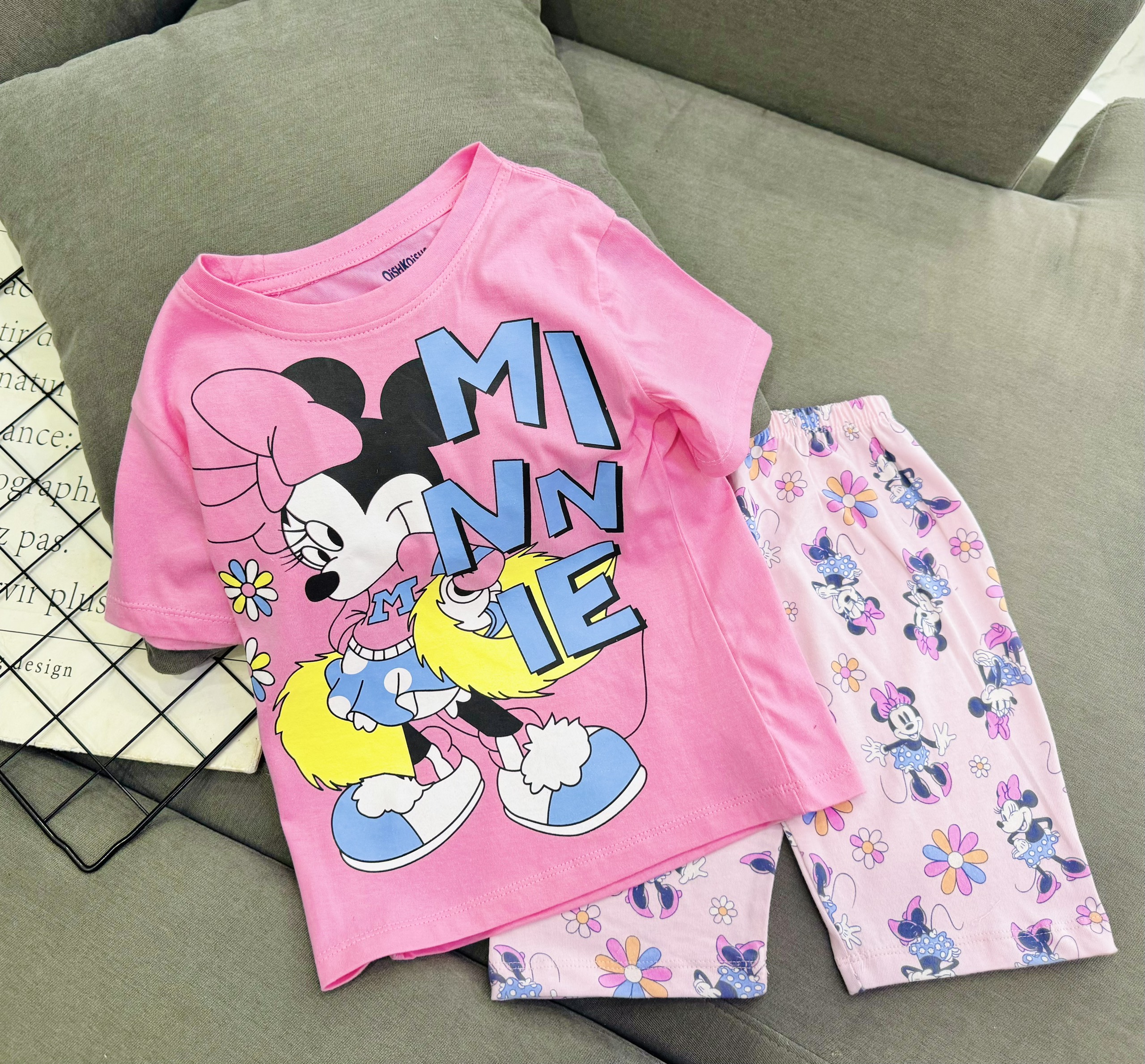 Đồ bộ ngắn tay mùa hè cho bé gái kuromi gấu dâu melody labubu size 12-40kg chất cotton mềm mịn mát