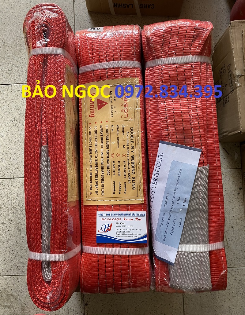 Cáp vải cẩu hàng 5 tấn 6 mét