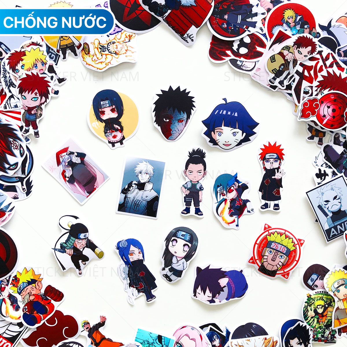 Sticker Naruto Anime -  Dán Trang Trí - Chất Liệu PVC Cán Màng Chất Lượng Cao Chống Nước, Chống Nắng, Không Bong Tróc Phai Màu