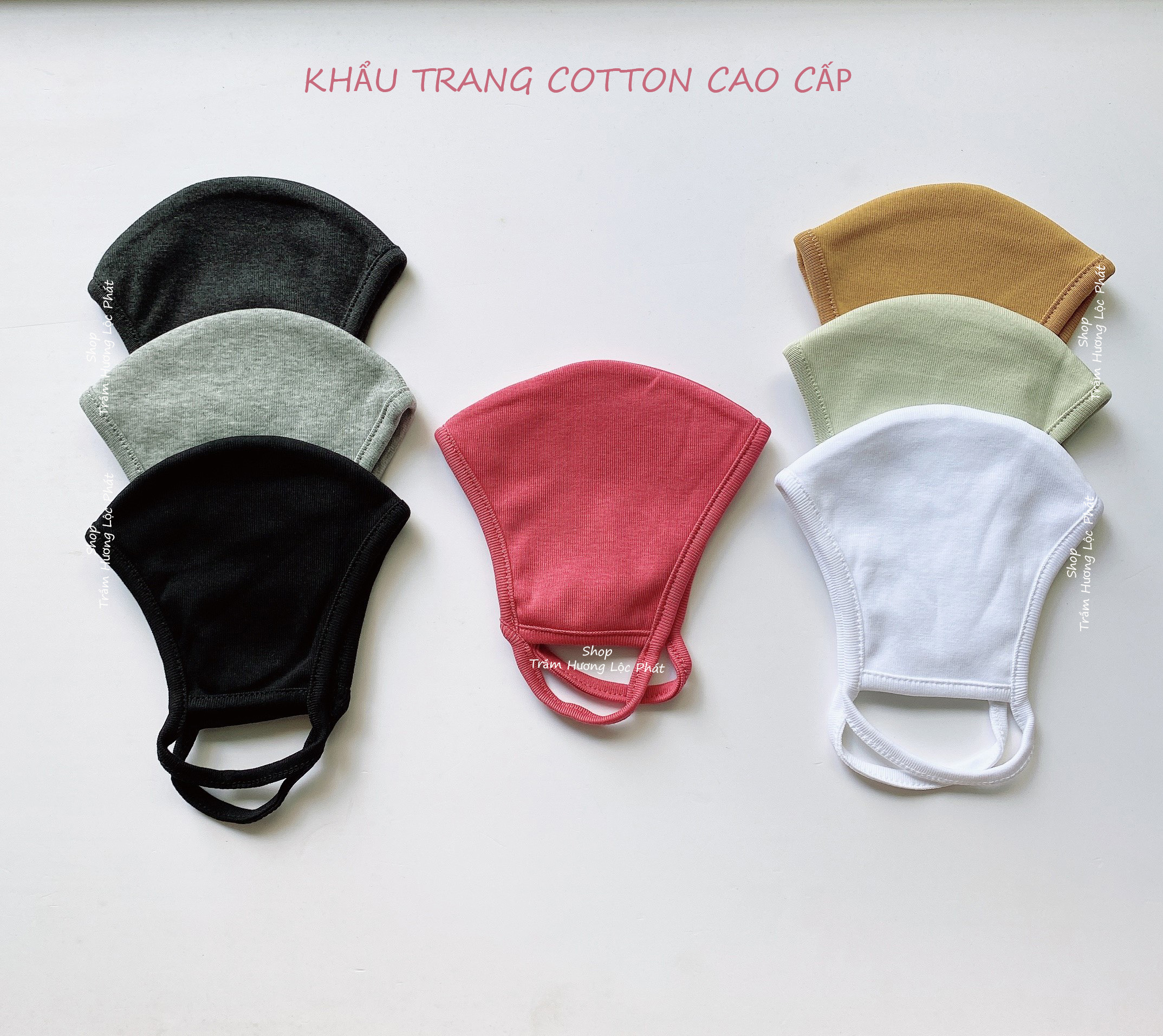 Khẩu Trang Vải Nam Nữ Khẩu Trang Màu Đen Cotton Nhật Cao Cấp Chống Nắng Combo 5 Cái