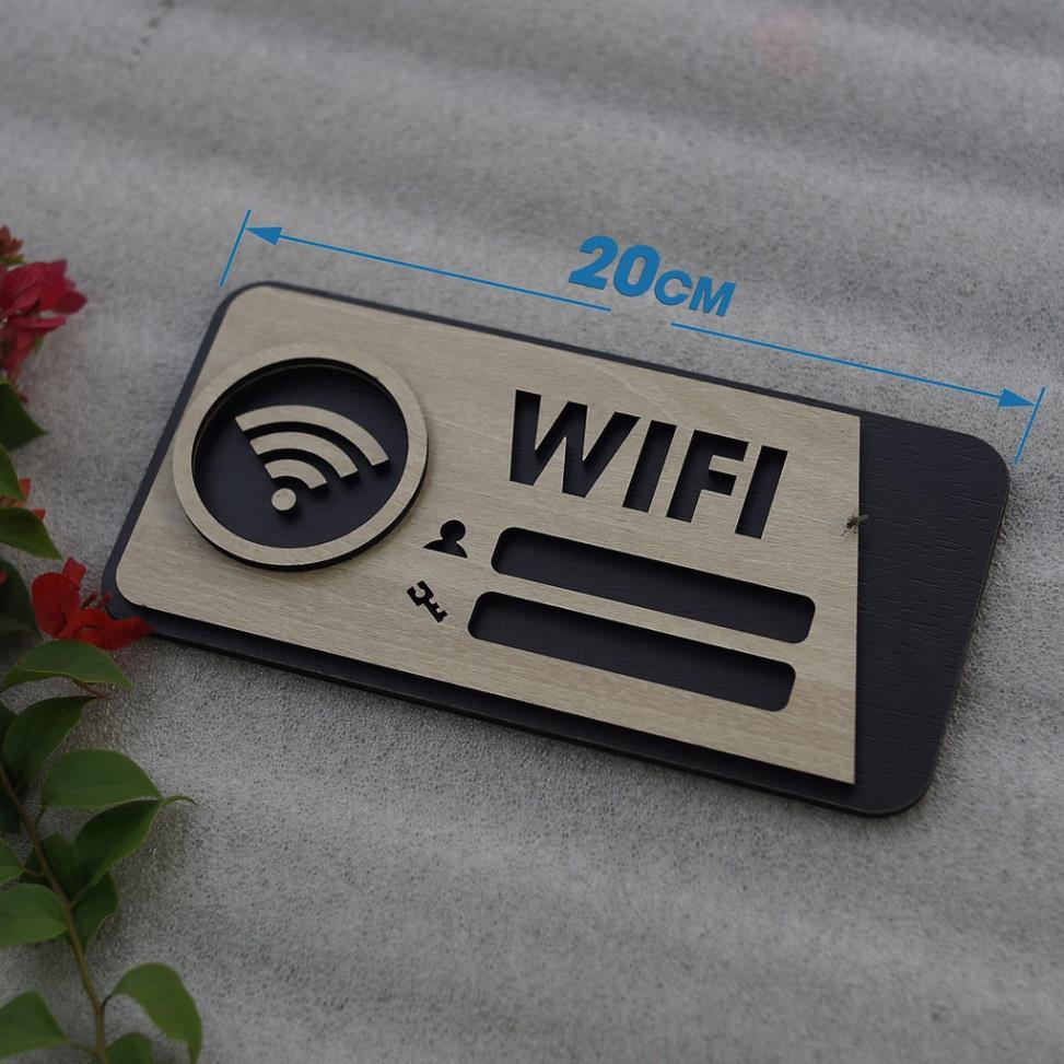 Bảng Gỗ Decor Quán Free Wifi trang trí cao cấp hiện đại