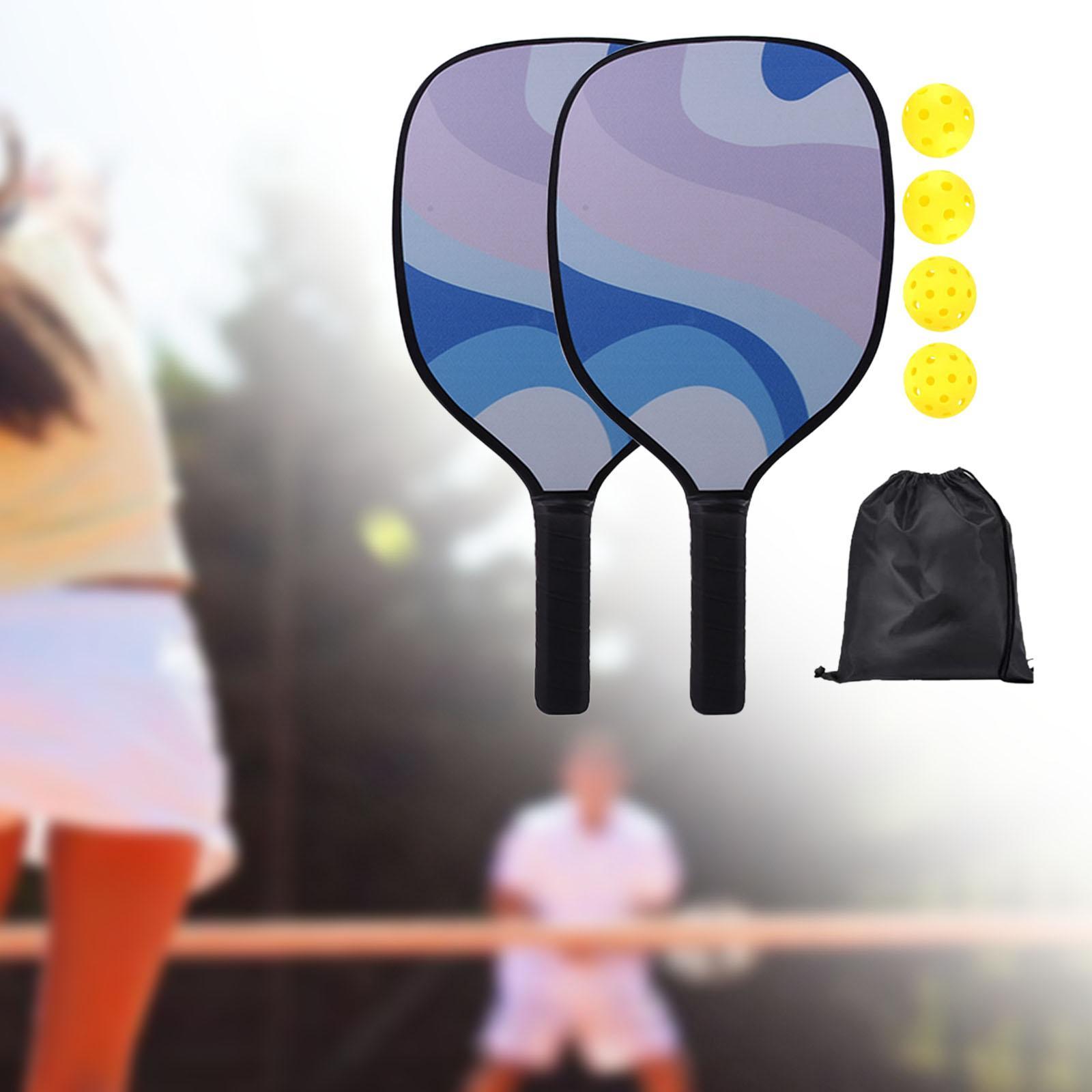 2x Pickleball Paddles Set with 4 Balls and Bag for Men Women Indoor Outdoor