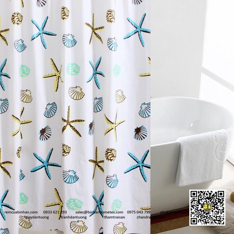 Rèm phòng tắm sao biển chống thấm nước nhà tắm RPT06 Phụ kiện nội thất đồ dùng phòng tắm