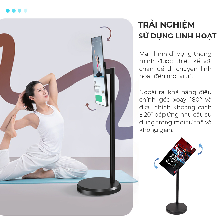 TOMKO GoWithMe, Màn hình di động thông minh TOMKO 22 inch, dùng hát karaoke, làm quà tặng, thiết bị livestream, yoga - Hàng Chính Hãng