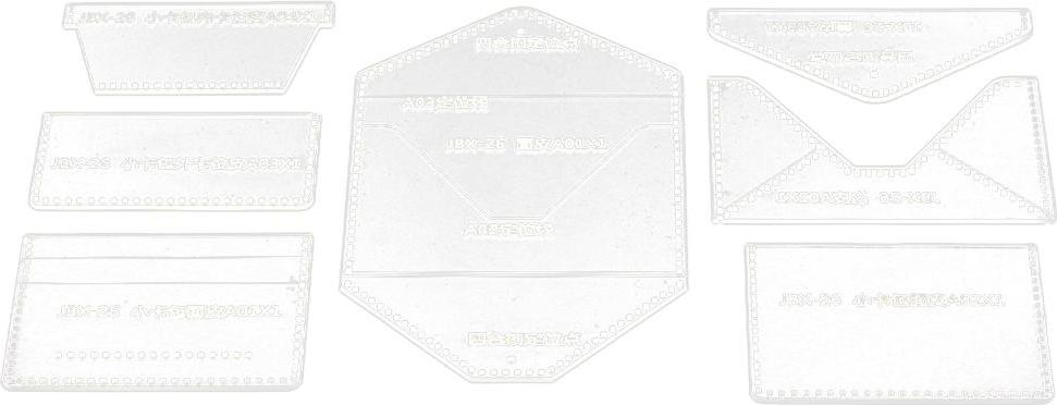 7 Chiếc Acrylic Stencil Bản Mẫu Da Thủ Công Để Thẻ Ví Ví Hoa Văn