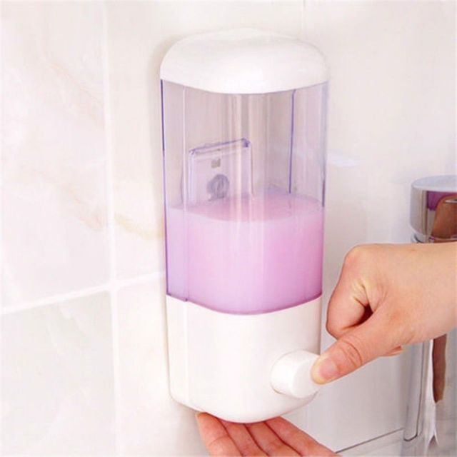 Bình chứa xà phòng, sữa tắm, nước rửa tay dạng lỏng, thiết kế 1 ngăn, 2 ngăn dễ dàng ấn nút để lấy chất lỏng, thiết kế gắn tường tiết kiệm diện tích phòng tắm