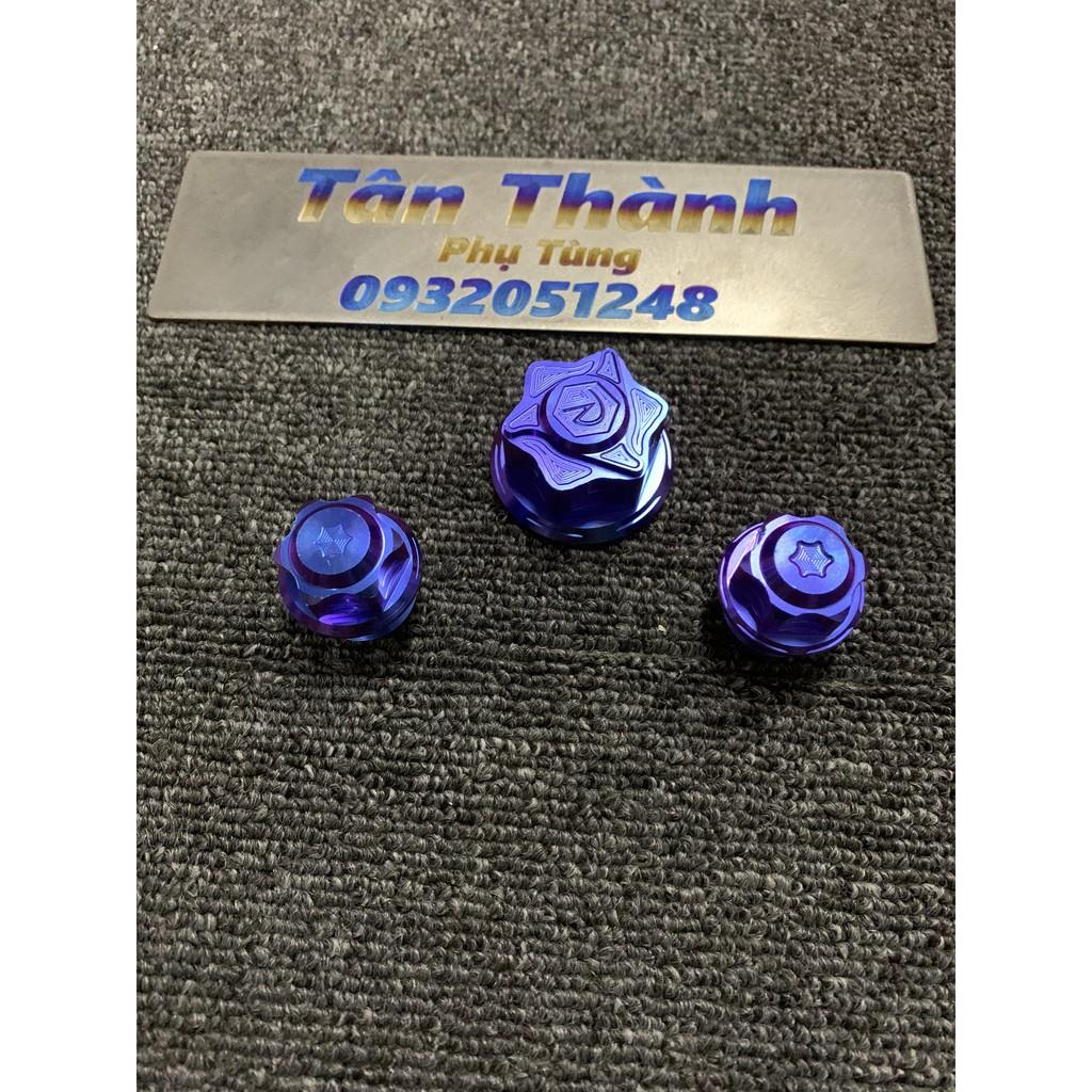 Bộ ốc chảng ba dành cho xe Sonic Titanium GR5 xanh tím, xanh lục bảo