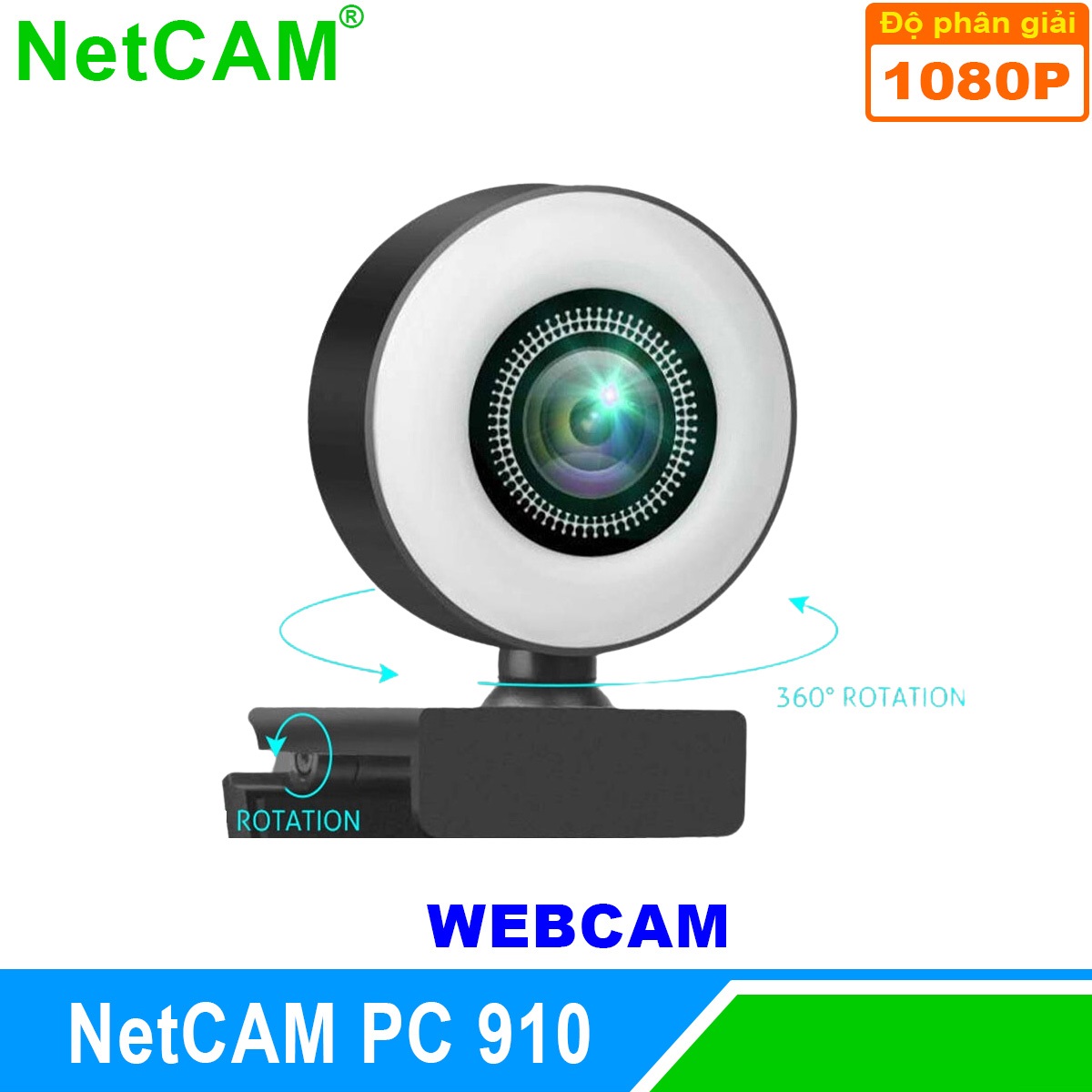 Webcam NetCAM PC 910 độ phân giải 1080P - Hàng Chính Hãng