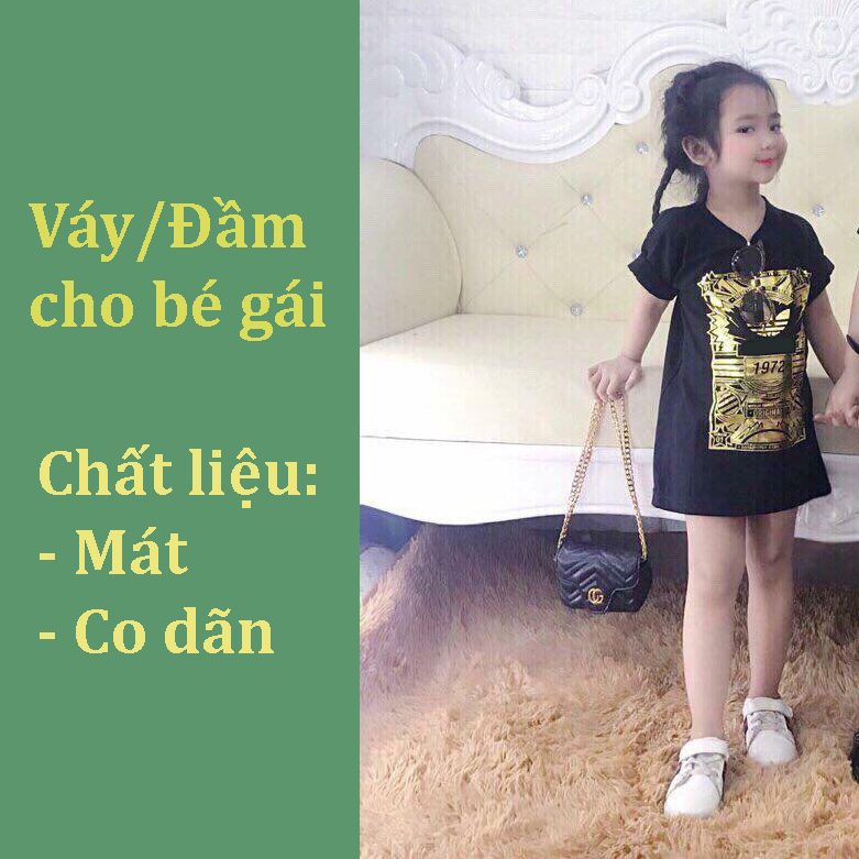 Đầm/váy cho bé gái chất liệu co dãn mặc mát mùa hè