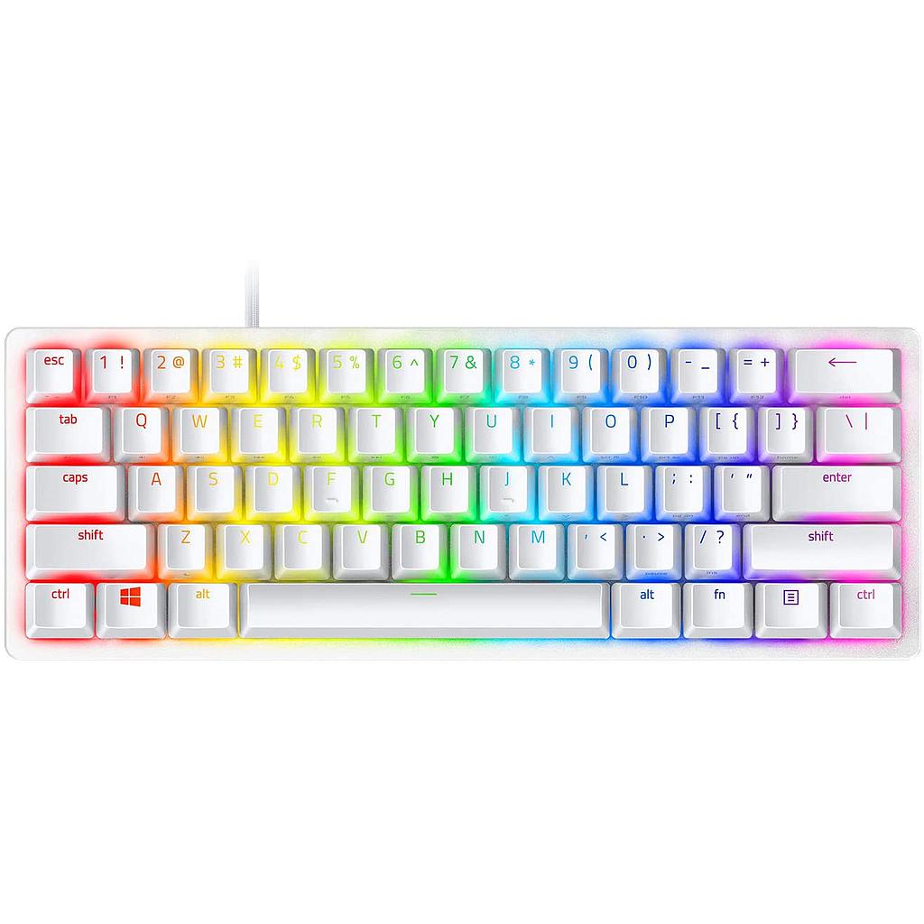 Bàn phím cơ Razer Huntsman Mini 60% Optical Gaming Keyboarrd Clicky Purple Switch Mercury - Hàng Chính Hãng