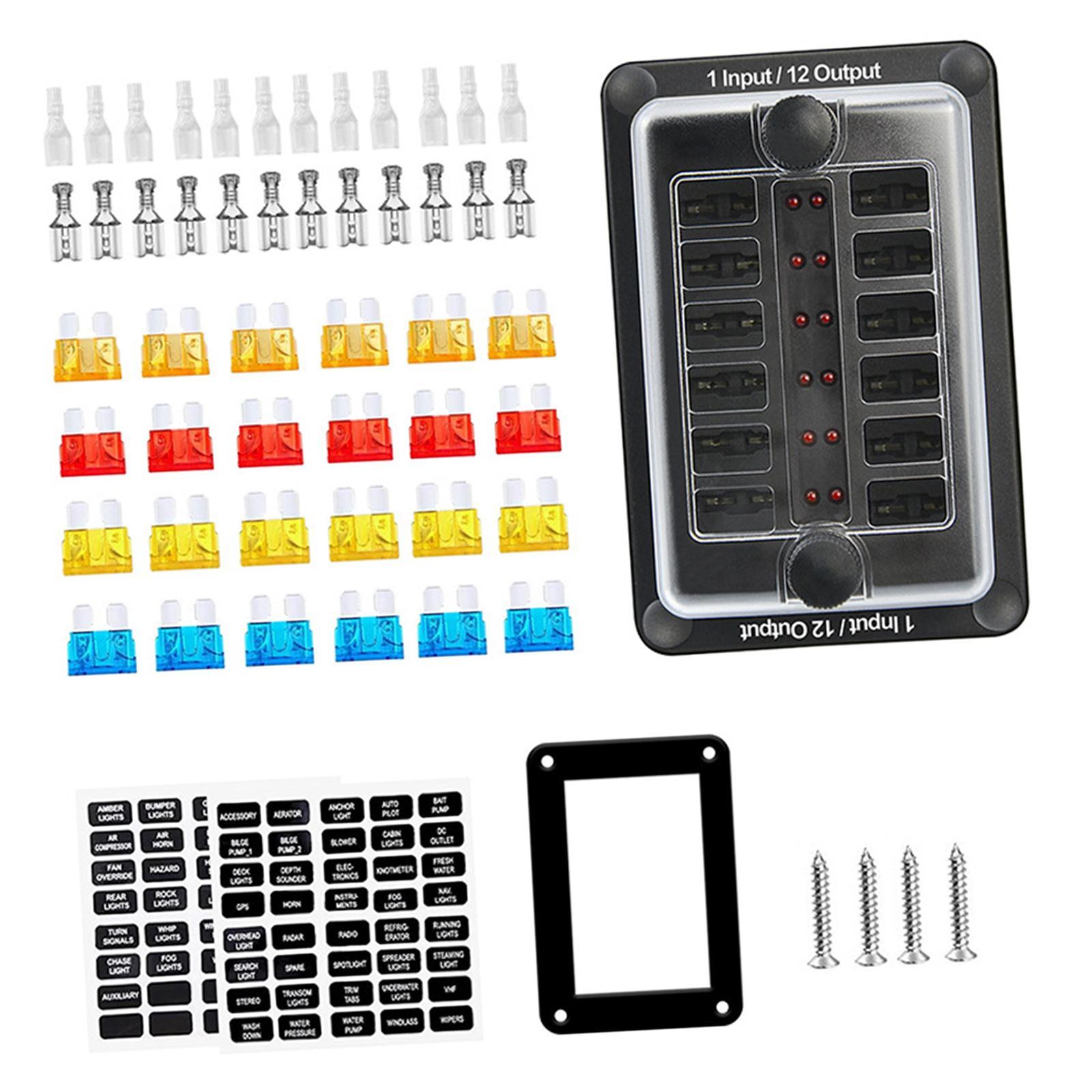 Multi Way Waterproof Fuse Box Automotive RV Van Vehicle Boat Marine Fuse Block