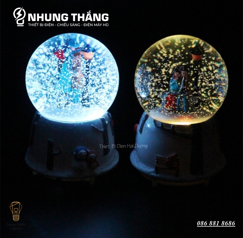Quả Cầu Tuyết Phát Nhạc Đôi Tình Nhân Ngồi Thuyền Lãng Mạn - Quà Tặng Ý Nghĩa Tình yêu Tỏ tình