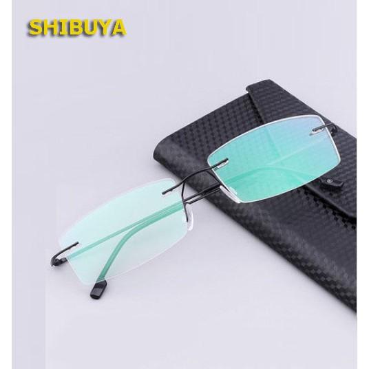 Gọng kính cận kính mắt 0 độ gọng khoan không vành có thể thay tròng theo sở thích gọng TITANIUM KT50UNIQUIsiêu dẻo