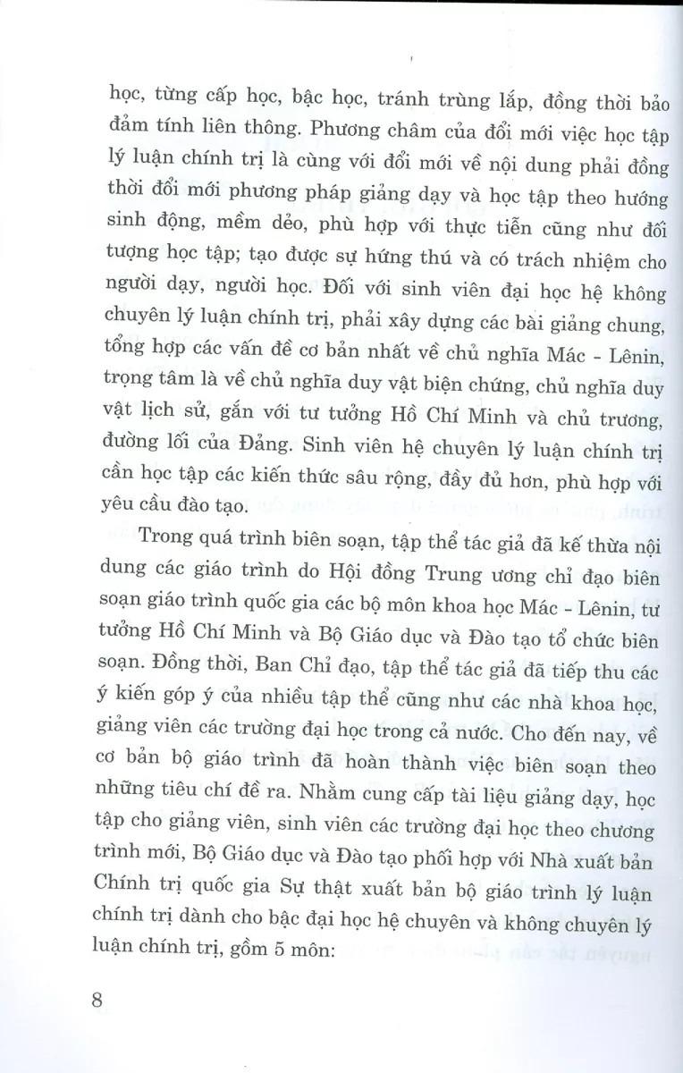 Sách - Giáo Trình Kinh Tế Chính Trị Mác-Lênin (Dành Cho Bậc Đại Học Hệ Chuyên Lý Luận Chính Trị) (Tái Bản 2025)
