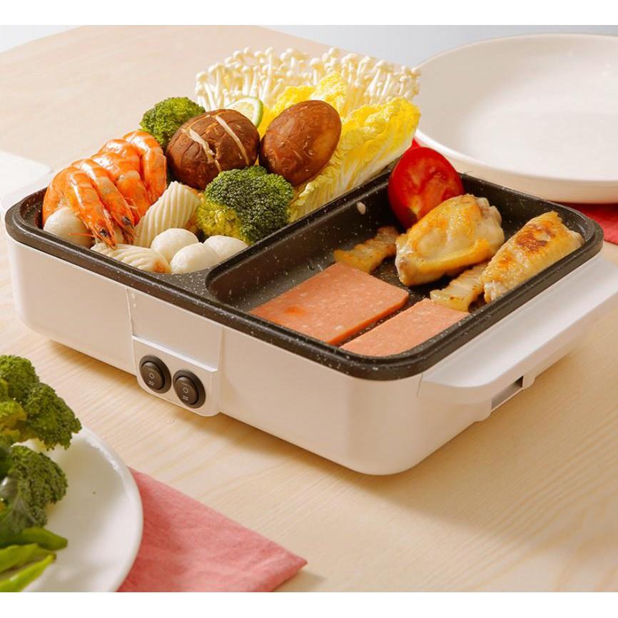 Bộ bếp điện đá Granite BBQ&Hotpot 1200w ( Đen | Hồng ) - Home and Garden