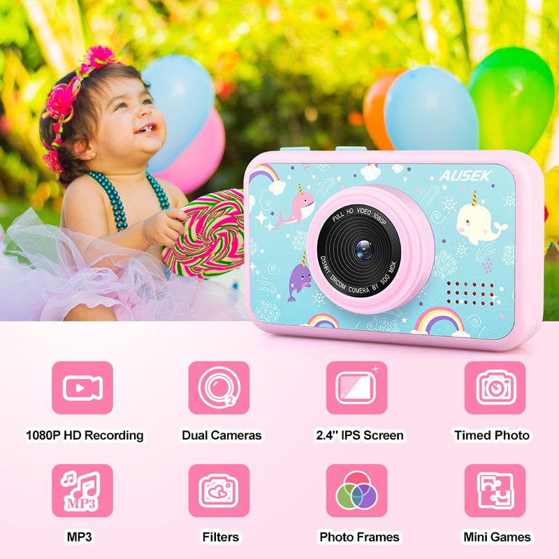 Mini Camera Child Cartoon Photographic Cameras HD Children's Digital Camera Video Recorder Camcorder Toys For Kids Girls Gift