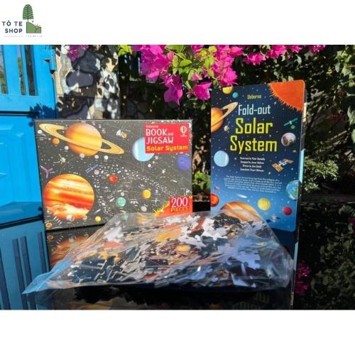 Tranh ghép hình vũ trụ kèm sách , xếp hình vũ trụ Jigsaw solar system , tranh ghép hệ mặt trời cực đẹp gồm 200 mảnh