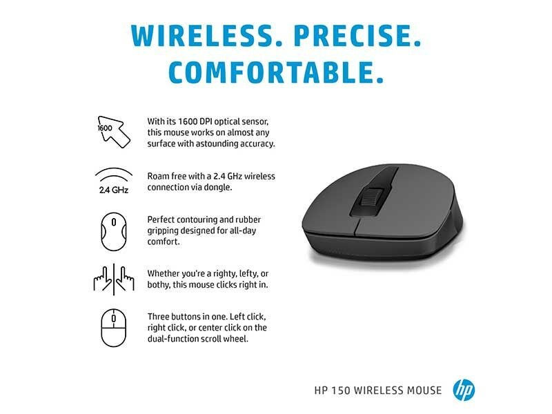 Chuột không dây HP 150 Wireless - Hàng Chính Hãng