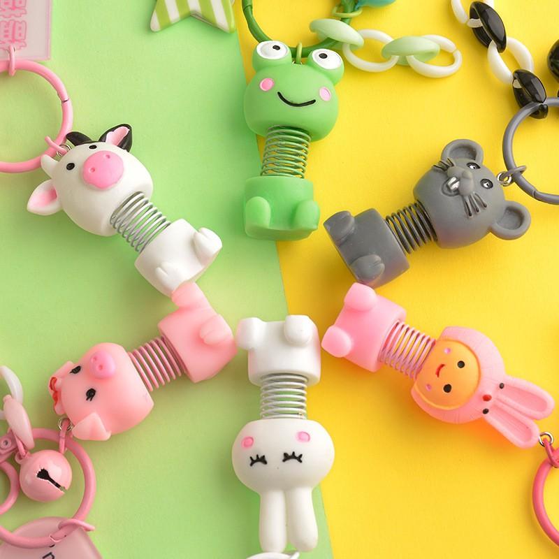 Móc Khóa Chuông Hoạt Hình Lò Xo Giá Rẻ Móc Khóa Hình Thú Dễ Thương