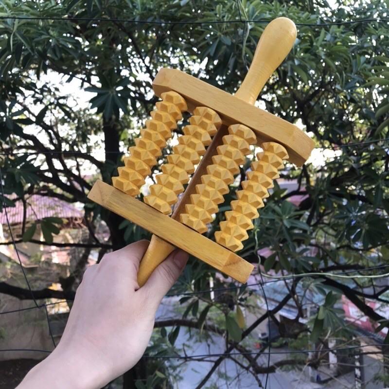 Dụng cụ lăn Masage toàn thân Đa Năng bằng gỗ tự nhiên Giúp lưu thông máu, tăng cường sức khoẻ (MH896.