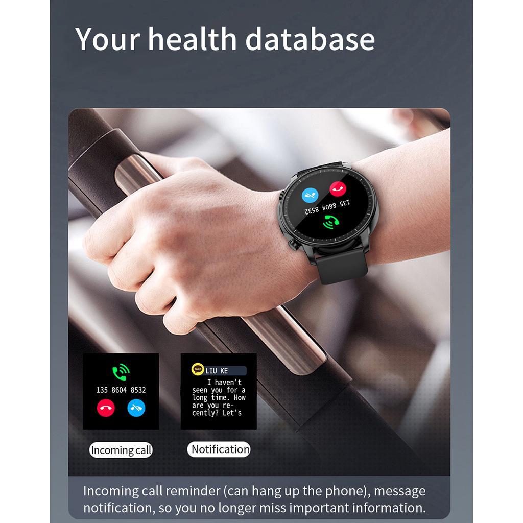 Bluetooth Smart Watch Heart Rate Blood Pressure Fitness Sport Tracker Black