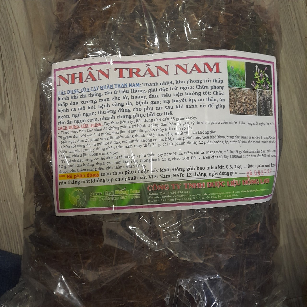 Cây Nhân Trần Nam khô 500gram