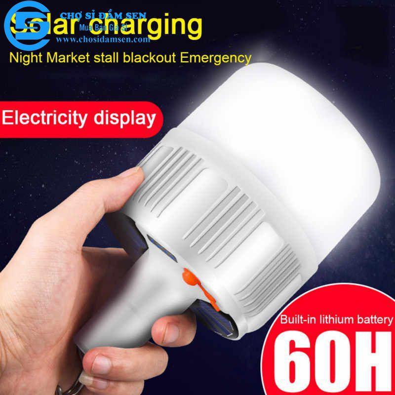 Đèn tích điện 100W 24 Led Sạc tích điện thông minh, đèn sạc năng lượng mặt trời
