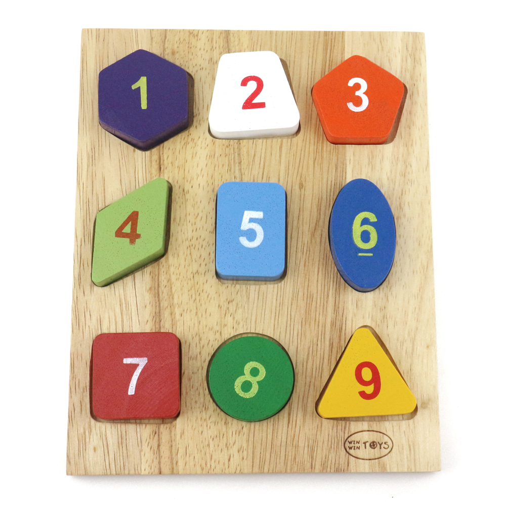 Đồ chơi nhận dạng hình khối, Bộ xếp 9 hình - Đồ chơi gỗ Winwintoys