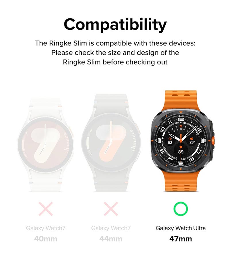 Vỏ ốp kèm dán cường lực cho Galaxy Watch Ultra RINGKE Slim &amp; Glass - Hàng Chính Hãng