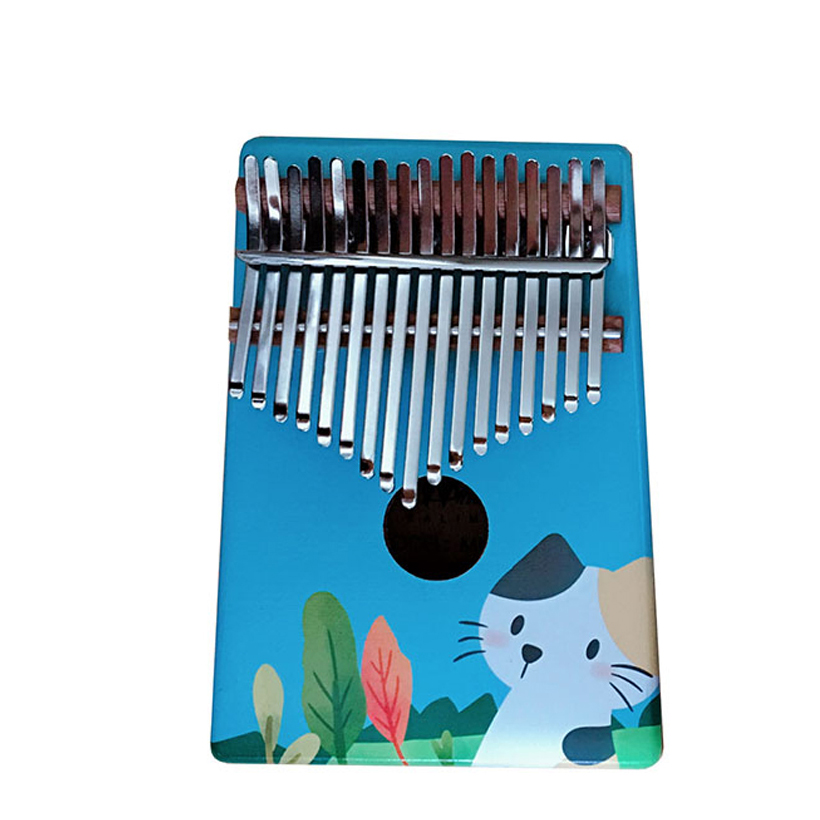 Đàn Kalimba 17 Phím Cao Cấp Gỗ Myron Tặng Kèm Khóa Học Miễn Phí - Hoạ Tiết Mèo