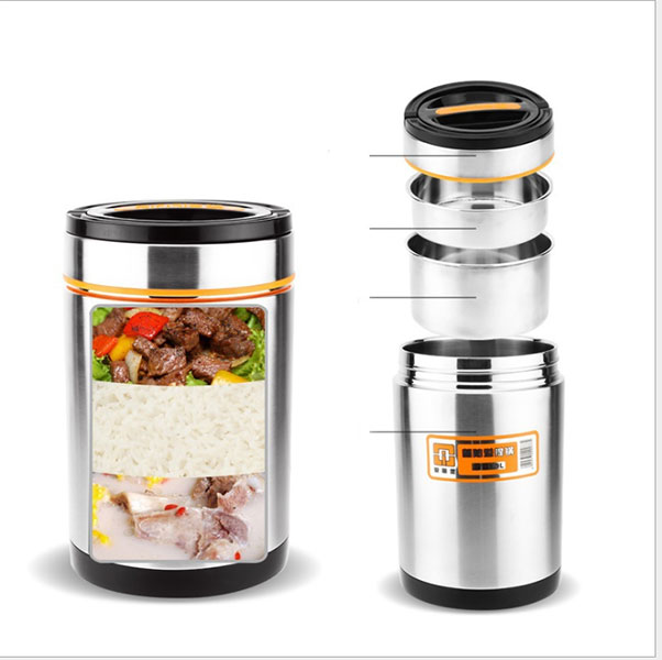 CaMen Hộp Đựng Cơm Giữ Nhiệt Inox 304 1900Ml 3 ngăn Chống Tràn