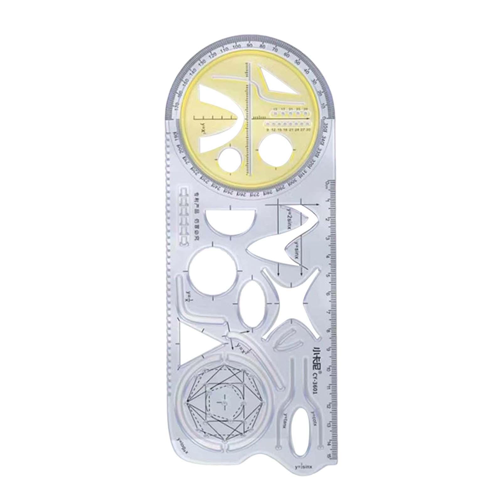 Geometric Ruler Drawing Ruler Measuring Stencil for Artists Sewing Office