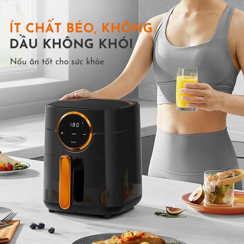 Nồi chiên không dầu GAABOR GA-E45A01 màu đen dung tích 4,5 lít công suất 1400W điều khiển cảm ứng - hàng chính hãng