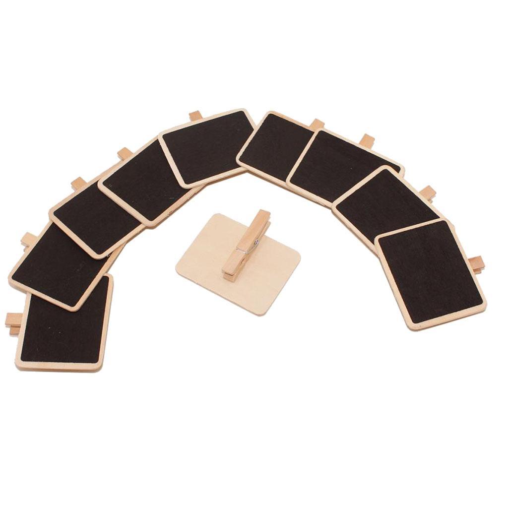 4-12pack Pack 10PCS Small Mini Wooden Blackboard Note Memo Message Board