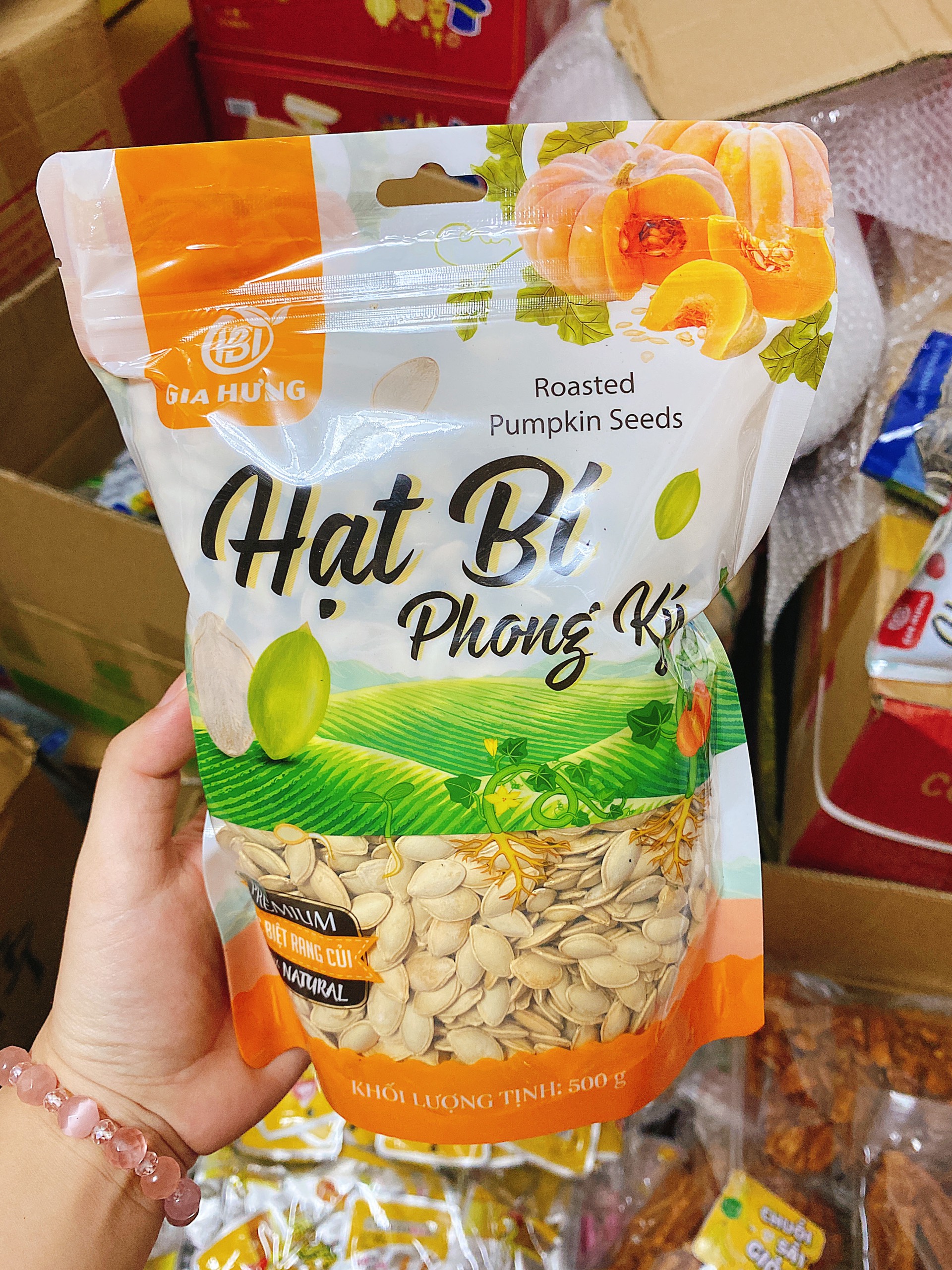 Hạt Bí Rang Phong Ký 500g LOẠI CHẤT LƯỢNG CAO - Đồ Ăn Vặt Nội Địa Ngon - Quà Biếu Tết - Các Loại Hạt Sấy Khô