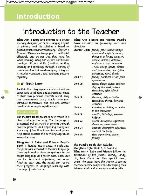 Tiếng Anh 4 Extra and Friends - Teacher's Book